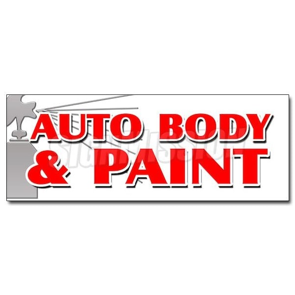 AUTO BODY & PAINT DECAL sticker collision insurance car repair small jobs, D-36 Auto Body & Paint